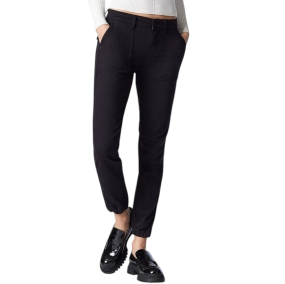 Mavi Ivy Slim Cargo Pants Grunge Y2K 00s Womens 29 Mid-Rise Black Twill Cotton - Picture 5 of 16